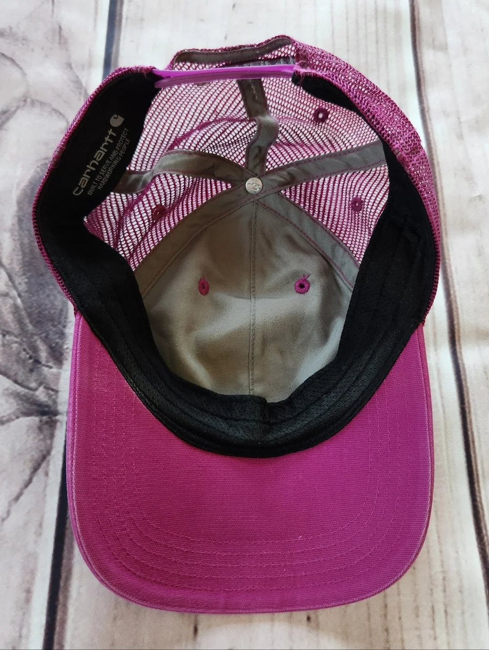 Carhartt Trucker Hat Baseball Cap Canvas Mesh Snapback Magenta Pink Unisex